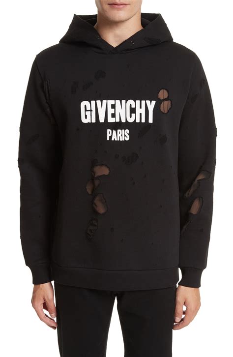 givenchy paris hoodie destroyed|givenchy hoodie distressed.